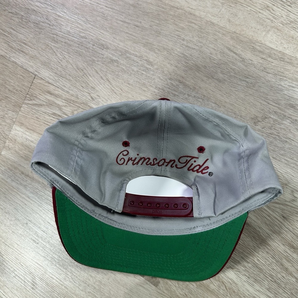 VTG Alabama Crimson Tide Snapback Hat College Signatures Gray Red Cap - Picture 6 of 8
